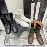 vintage cow leather boots street lace up shoes casual women fashion high quality 35-40