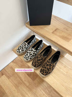 Leopard Print fabric flats boat shoes fashion comfort women high quality 2022 new 35-41