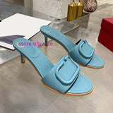 6.5cm High heel slippers sandals fashion women size 35-42