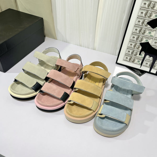 4cm thick bottom sandal leather slippers women fashion shoes high quality 2022