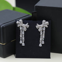 Exquisite vintage silve bow earring pearls Eardrop women fashion 2023  high quality