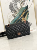 CF shoulder bag crossbody bag cow leather top quality 25cm black+rose gold 2022