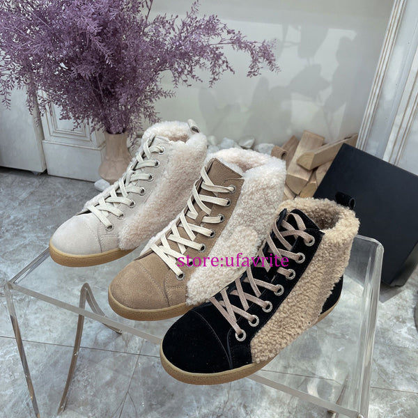 lace up flats shoes warm snow casual shoes women fashion high quality 35-39