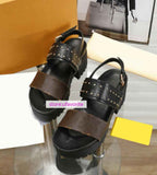 5cm thick bottom leather sandals fashion slippers women high quality 2022ss new 35-41