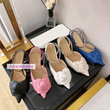 5cm stiletto lamb leather point toe boat shoes pump sandals women top quality 35-40 2022new