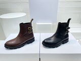 4cm thick bottom leather vintage ankle boots fashion cool shoes women 2022 35-41