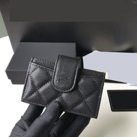 10.3*6*2cm black leather Organ card bag lattice wallet women top quality  2022