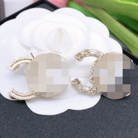 Relief design Light gold earrings grace  fashion  women classic