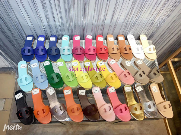 real leather slippers sandals women fashion 31 colors top quality 35-41