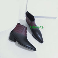 4.5cm Thick heel cow leather boots high quality fashion high quality 35-40