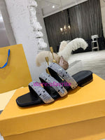 Blingbling hot drill flats/75mm /95mm slippers fashion shoes women high quality35-43