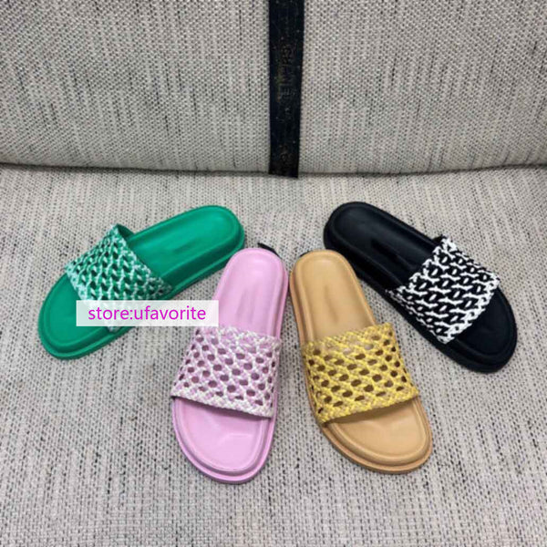 eur35-42 Weaving hollow out slippers flats fashion shoes sandals women high quality 2022ss