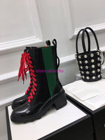 6cm Thick heel cow leather lace up boots street shoes fashion women top quality 35-40