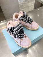 flats lace up pink sneaker fashion casual shoes women 2023 top quality