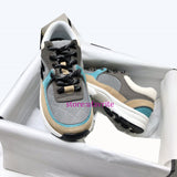 leather&mesh sneaker lace up casual shoes fashion high quality women 35-42 men38-46