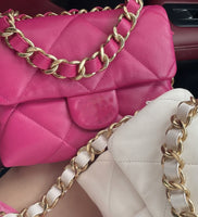 leather chain crossbody bag handle hand bag hot pink 2022 new high quality