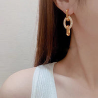 drill chain gold earring brife fashion women 2023 high quality