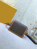 20*15*9cm small bag brown print canvas crossbody bag 46538 fashion women high quality 2022 new