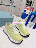 35-40 Waterproof fabric+lamb leather lining casual shoes lace up thick bottom women 2022new