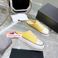 thick bottom mules lace up casual shoes fashion embroidery top quality 35-40 2022new sneaker