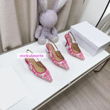 34-43 flats&stiletto print pump point toe sandals women fashion shoes 2022 new