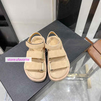 3.5cm Suede leather sandals fashion casual shoes women 2022ss new 35-40 high quality