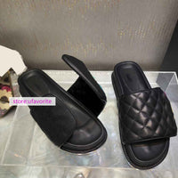 lamb leather 4.5cm flats casual slippers women fashion 2022new high quality 35-41