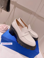 6cm Thick bottom boat shoes patent leather classic women fashion 2023 35-41