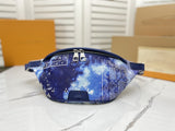 44*18*9cm soft cow leather print blue large Pocket bag crossbody bag fashion women high quality 2022 new