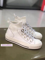 35-41 canvas lace up high top flats casual shoes women fashion 2023 high quality