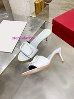 6.5cm High heel slippers sandals fashion women size 35-42