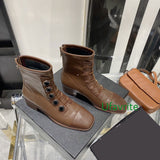 vintage cow leather boots street lace up shoes casual women fashion high quality 35-40