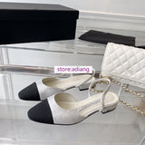 6.5cm & flats hot drill boat shoes fashion sandals slingback women 2023 35-40