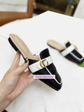 lamb leather slippers flats shoes mules women high quality 2022ss new 35-41