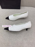 3CM stiletto pump fleece grace fashion women point toe boat shoes 2022 new 35-40