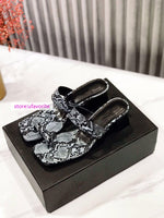 4.5cm stilettos snake leather sandals slippers women high quality 2022new 35-40