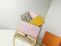 21*12*3cm 3 piece print canvas Double  chian crossbody bag women high quality 2022new