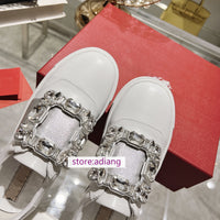 rhinestone buckle flats casual shoes grace light women fashion 2023 35-40 high quality