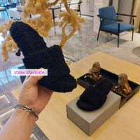 7cm stiletto fur slippers high heel sandals women fashion shoes high quality 35-40 2022new