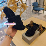 7cm stiletto fur slippers high heel sandals women fashion shoes high quality 35-40 2022new