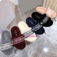 Embroidery Fur warm slippers winter shoes outwear top quality 35-41