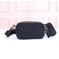 19*12.5*5.5cm nylon wide trap crossbody bag +mini pockage women black high quality