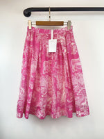 pink print skirt a-line women 2022 new SML