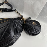 2 piece real leather Pocket bags women top quality black white 34*15*6cm  2022