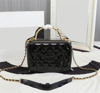 Bright calf leather Cosmetic Bag handle mini crossbody bag women fashion high quality 18*13*8cm