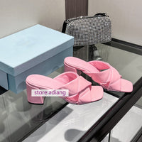 6.5cm thick heel 35-42  lamb leather slippers nice shoes women 2023 high quality