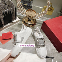 rhinestone buckle flats casual shoes grace light women fashion 2023 35-40 high quality