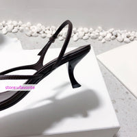 5.5cm stiletto heel Flip sandals real leather shoes women high quality 2022 new 35-41