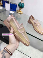 silk mesh flats fashion leather lining boat shoes women 2022ss 35-40 high quality