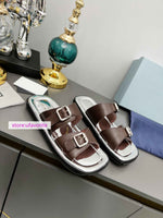 cow leather flats casual slippers sandals women fashion 2022new high quality 35-41